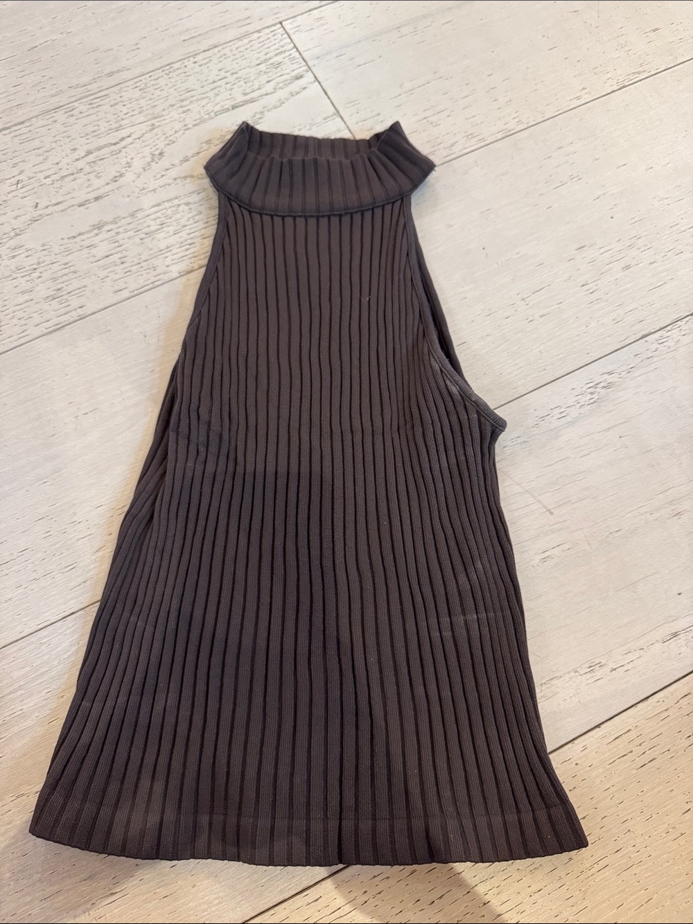 Zara Ribbed Mock Neck Tank - Black